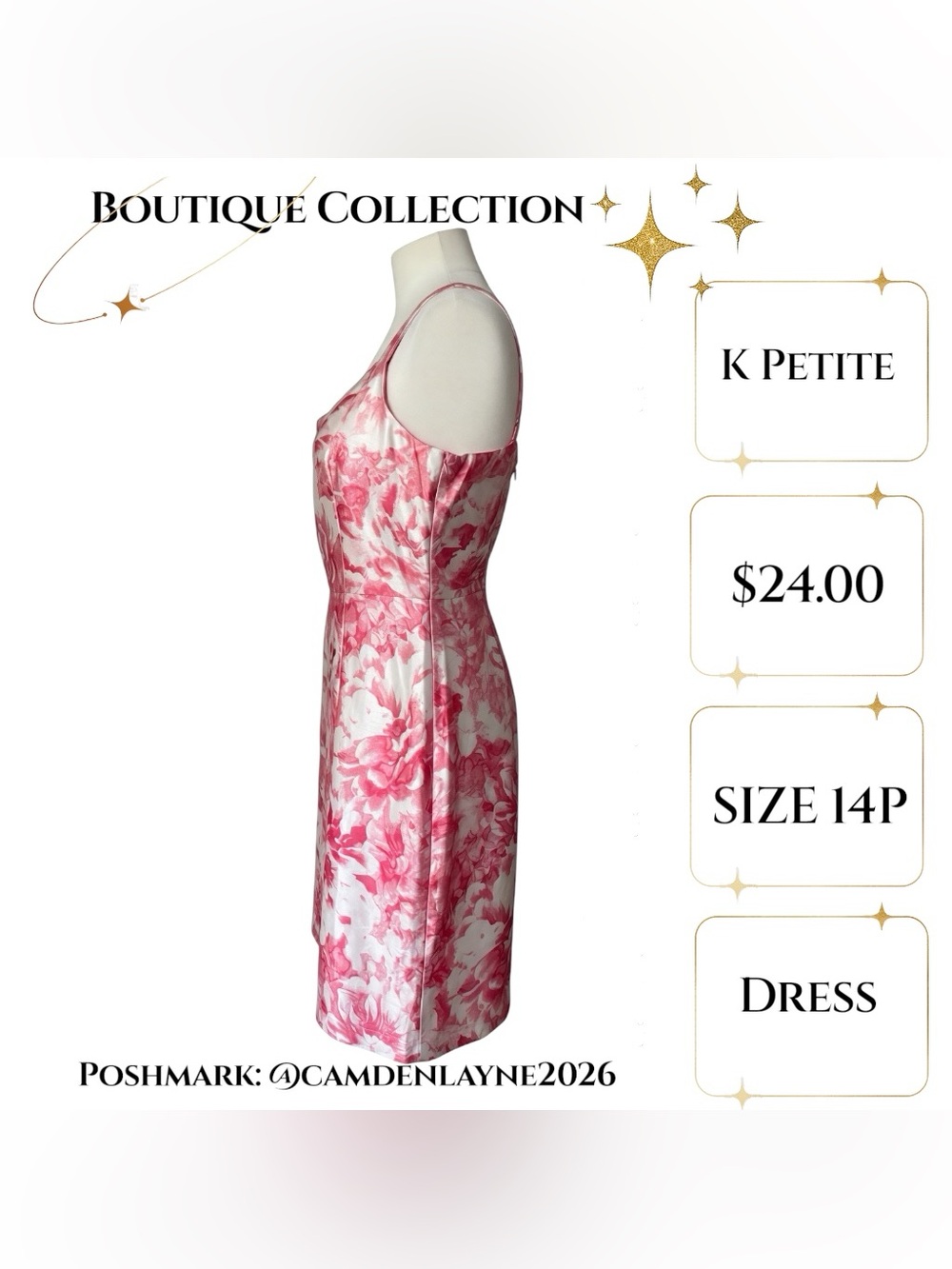 K Petite Bloom & Beyond Floral Midi Dress in Pink - Picture 4 of 10